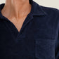 Camicia in spugna blu scuro a maniche corte