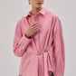 Camicia in popeline con accessori in metallo