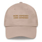 Cappellino Dad Hat in cotone con ricamo “More Espresso Less Depresso”