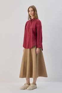 Camicia in gabardine ricamata