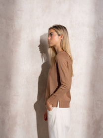 Maglione girocollo in lurex da donna