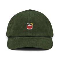 Cappello in velluto a coste con ricamo cocktail