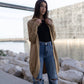 Gilet lungo con cappuccio in maglia morbida