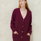 Maxi cardigan con scollo a V in misto cashmere