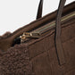 Borsa tote in velluto a coste con inserti in eco pelliccia