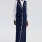 Abito maxi doppiopetto senza maniche blu navy