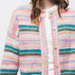 Cardigan in maglia a righe multicolor