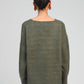 Maglione oversize Livya verde militare con scollo a V
