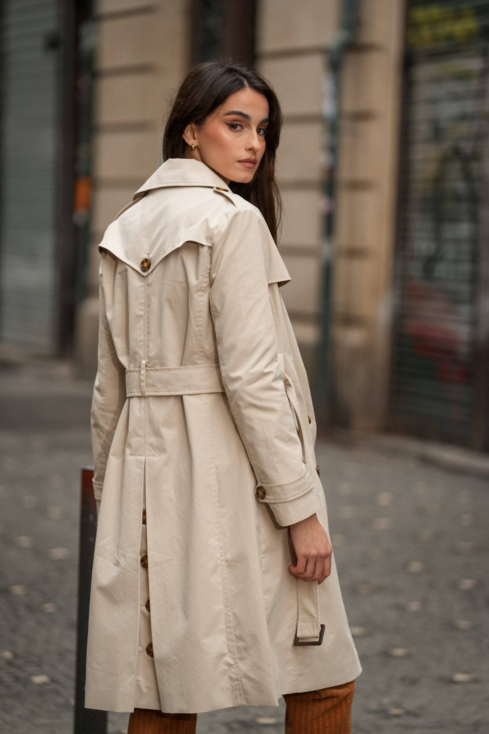 Trench lungo classico da donna