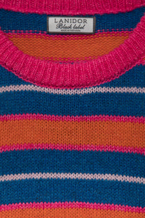 Maglione a righe multicolor in maglia