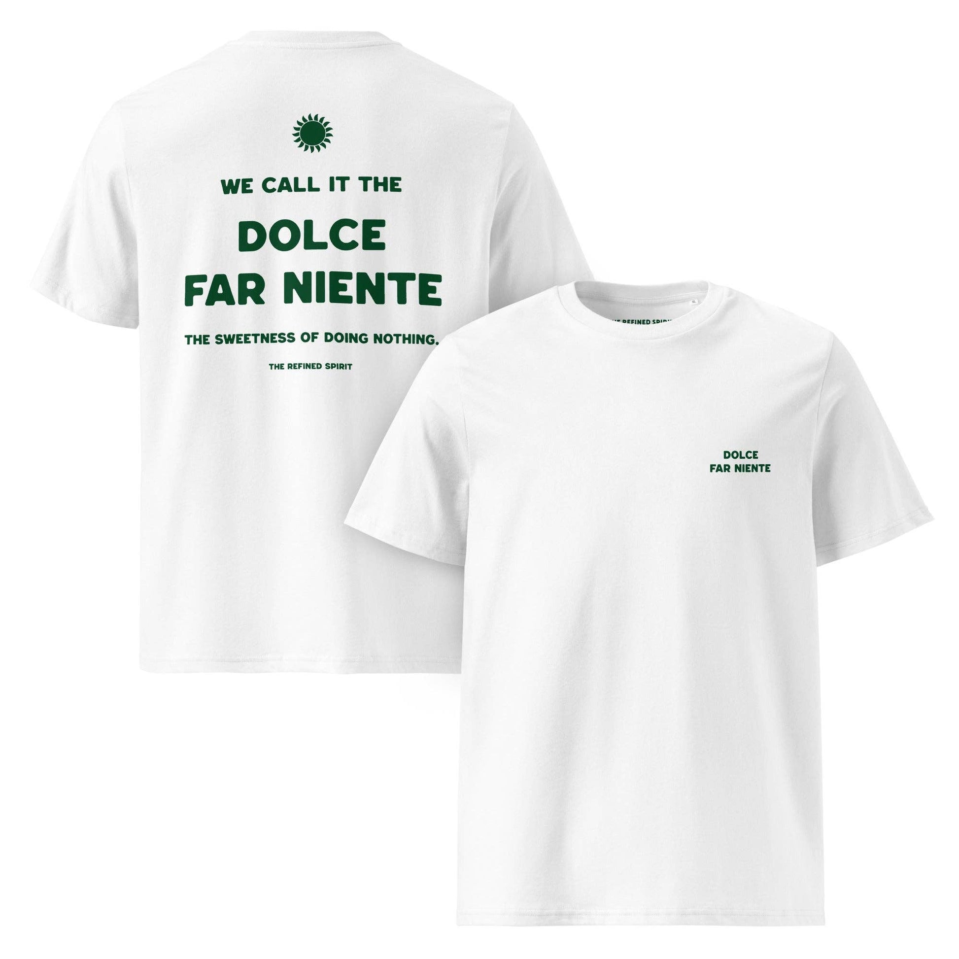 T-shirt unisex in cotone biologico con stampa “Dolce Far Niente”