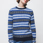 Maglione jacquard girocollo a maniche lunghe