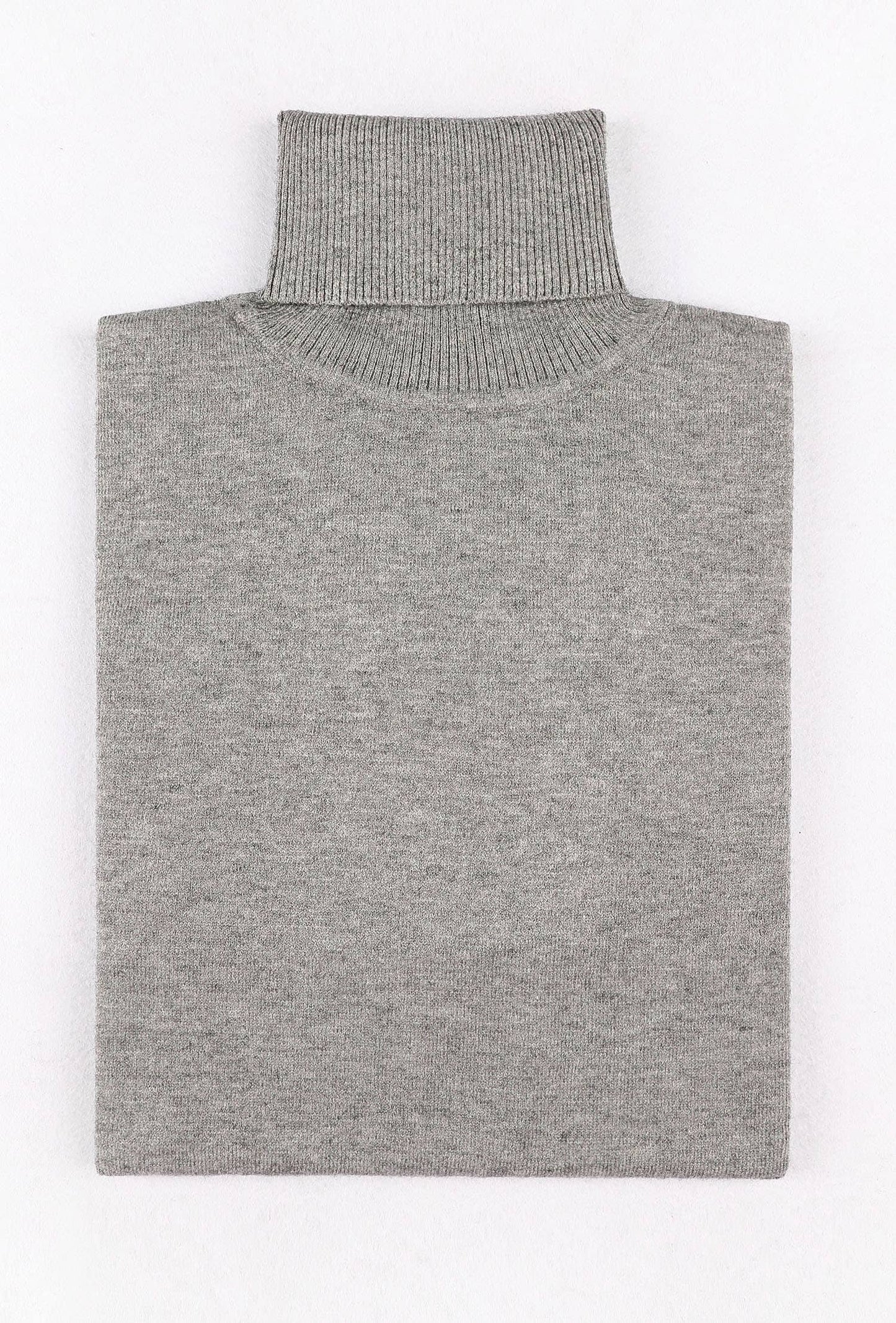 Maglione dolcevita effetto cashmere grigio taglie forti