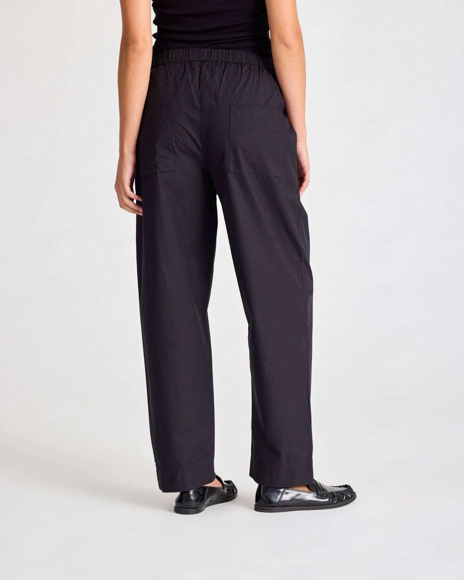 Pantaloni Jasmin in popeline di cotone biologico neri