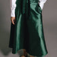 Gonna midi effetto satin verde