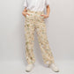 Pantaloni wide leg con ricamo floreale e paillettes