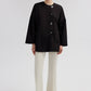Camicia asimmetrica con bottoni nera