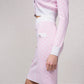 Gonna midi in maglia jacquard con bottoni decorativi