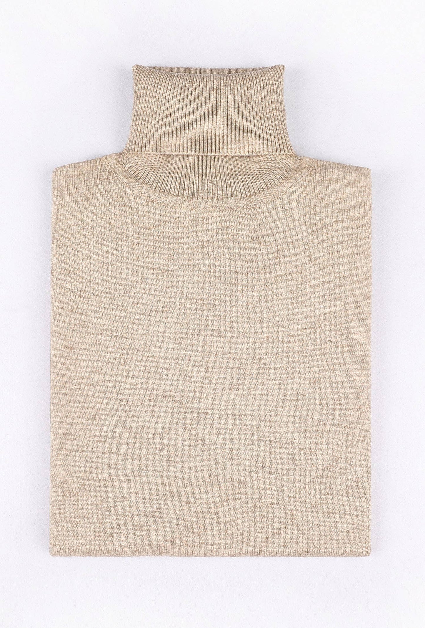 Maglione dolcevita effetto cashmere beige (taglie comode)