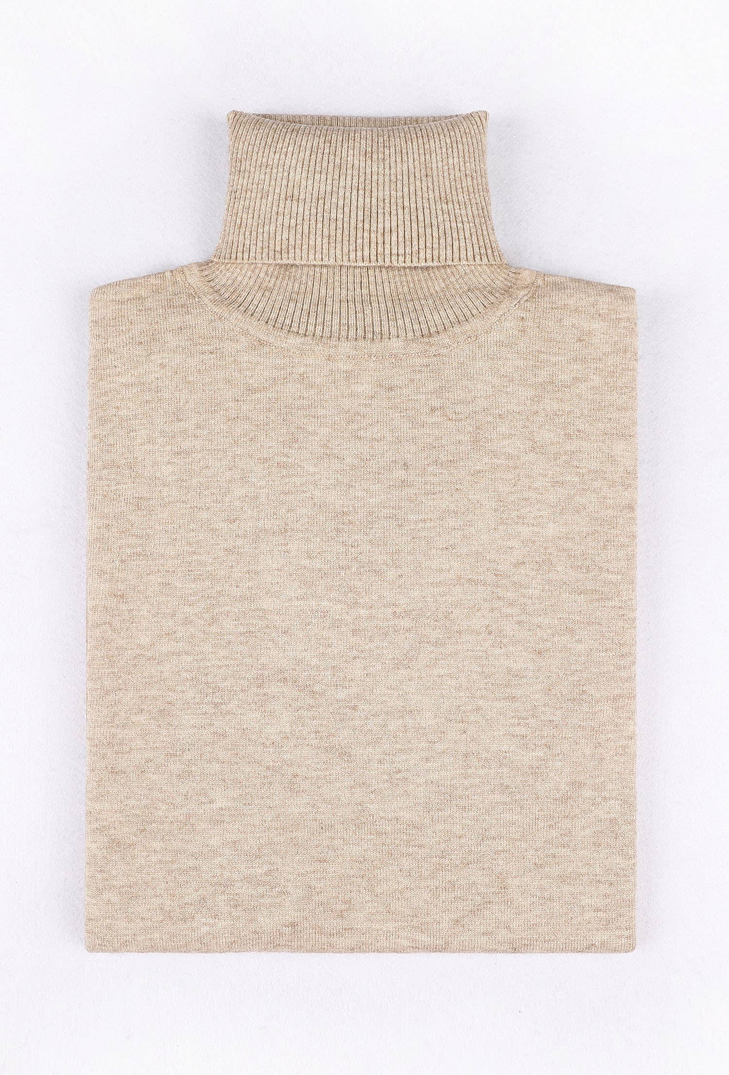 Maglione dolcevita effetto cashmere beige (taglie comode)