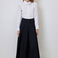 Gonna a pieghe in gabardine