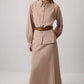 Completo camicia e gonna lunga con cintura testurizzata