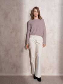 Jeans a gamba dritta color crema