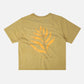 T-shirt donna pigmentata crop con stampa palma Golden Palm