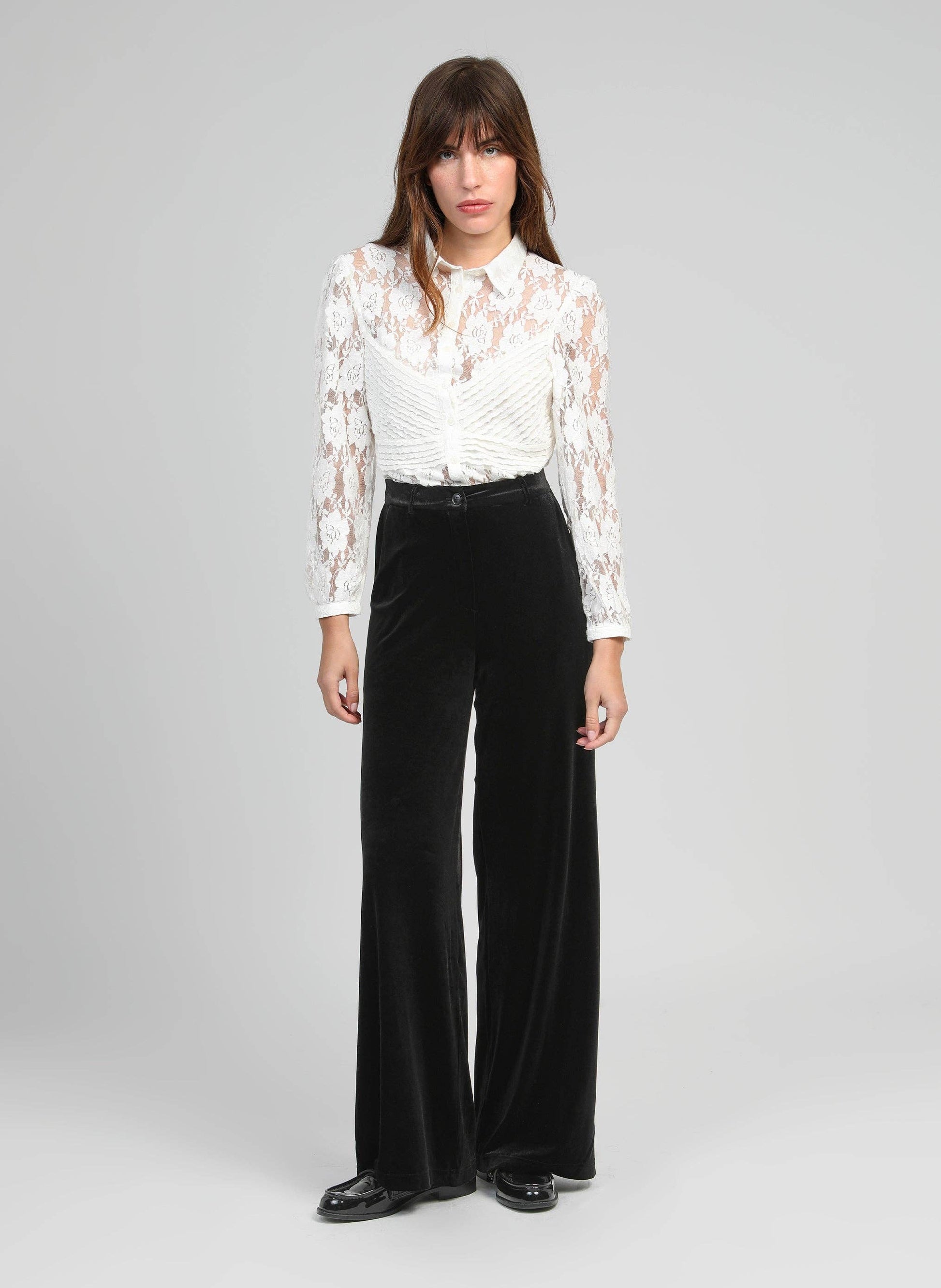 Camicia in pizzo Salomea color écru