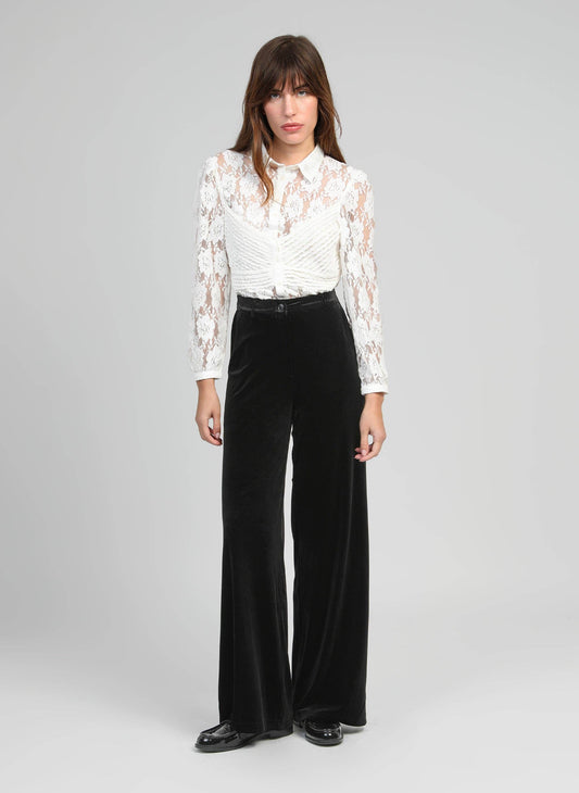 Camicia in pizzo Salomea color écru