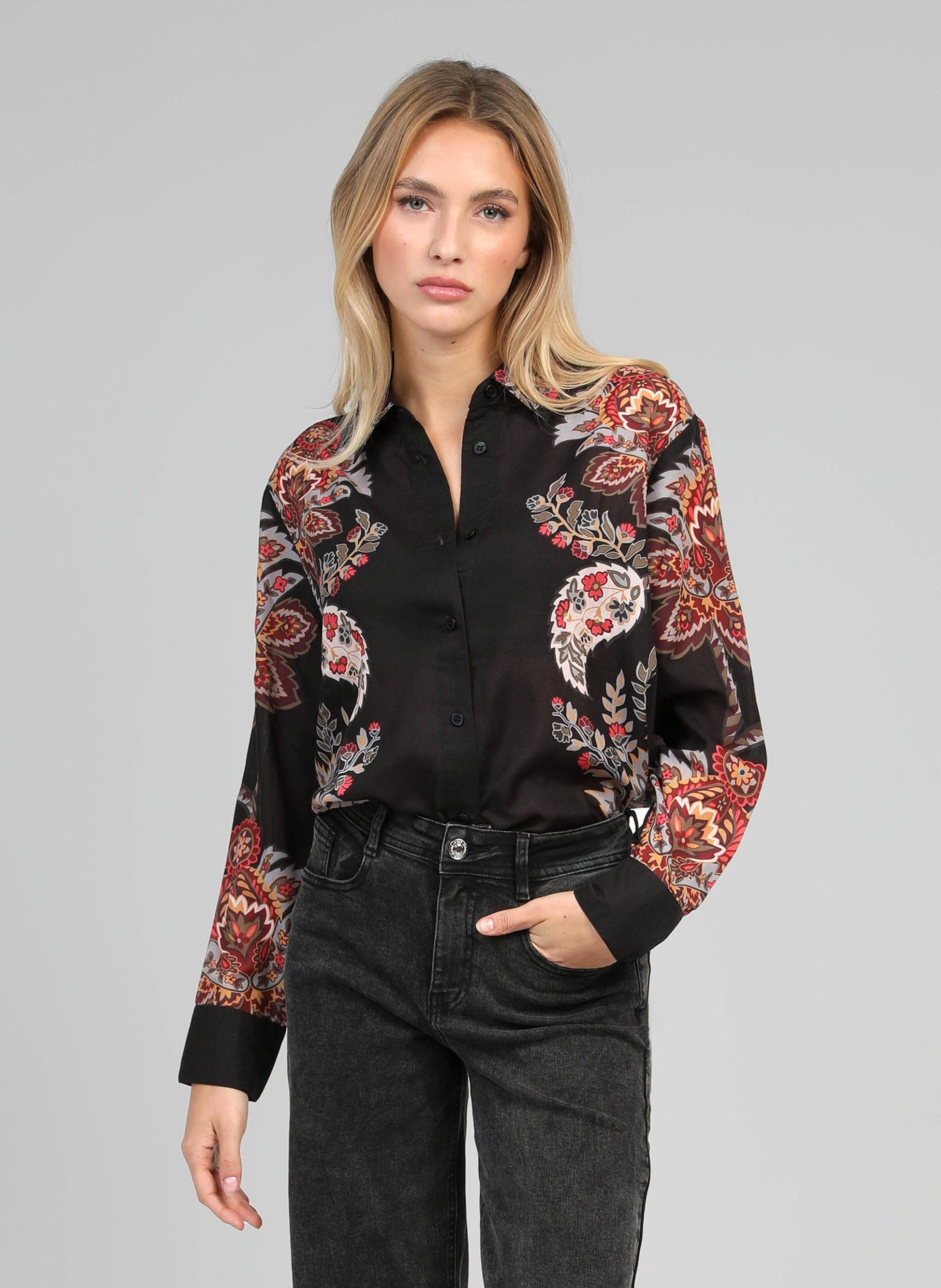Camicia Alina Multicolore in Popeline di Cotone