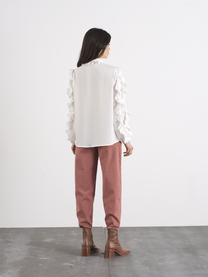 Pantaloni Peg in Twill di Cotone