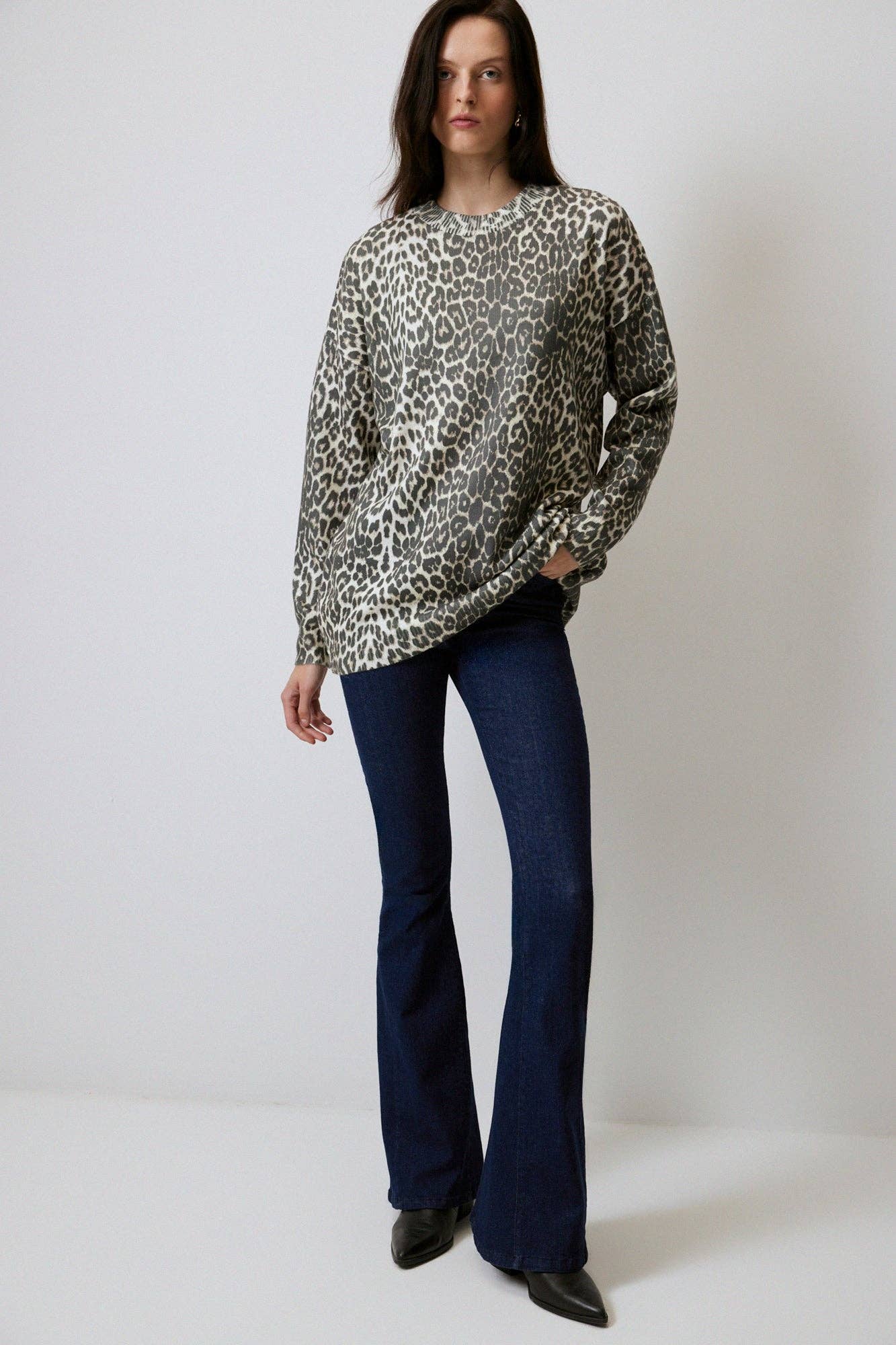 Tunica in maglia animalier leopardata