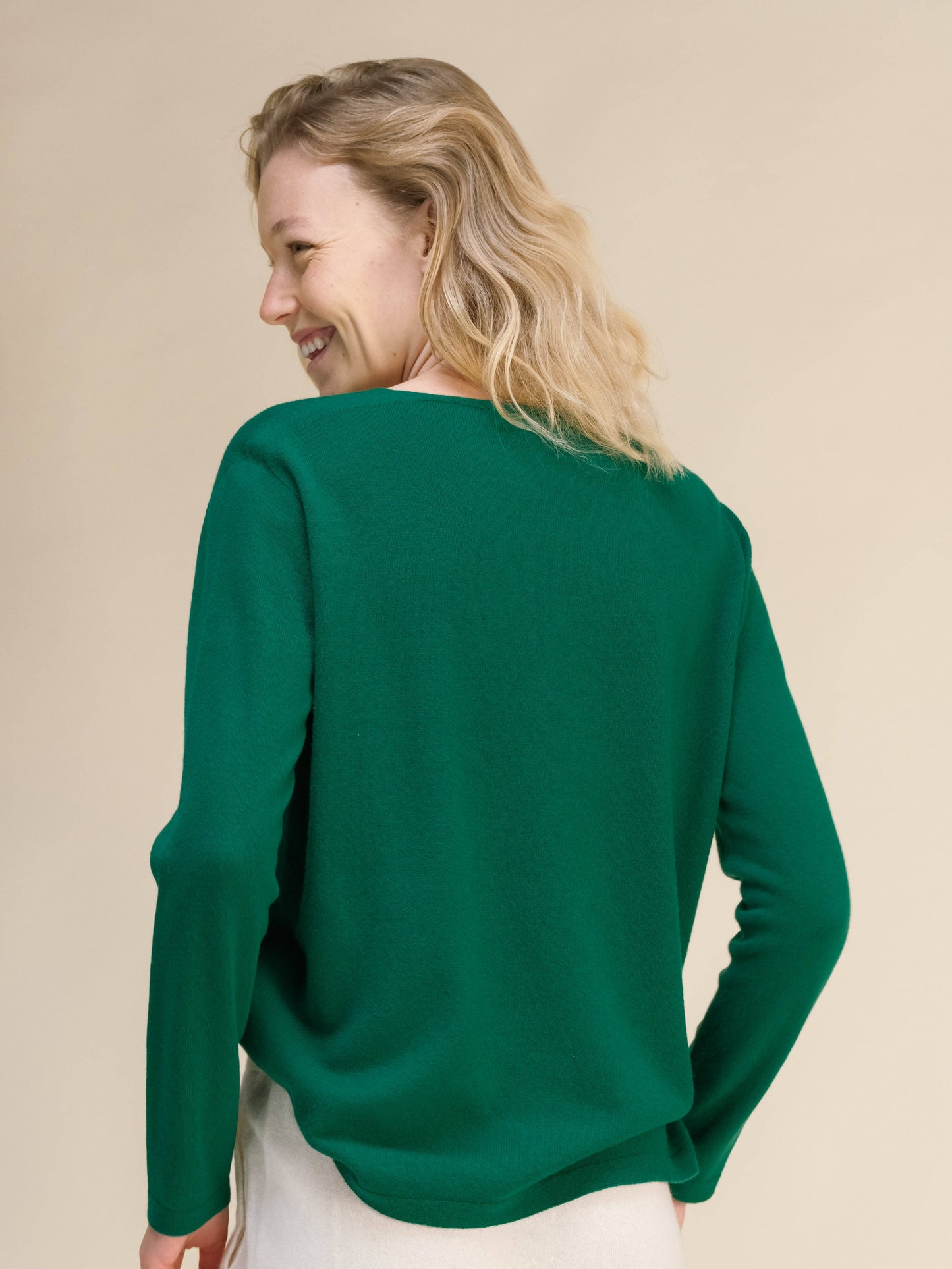 Maglia scollo a V in misto cashmere 3D Knit