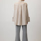 Camicia in viscosa a righe glitter crema