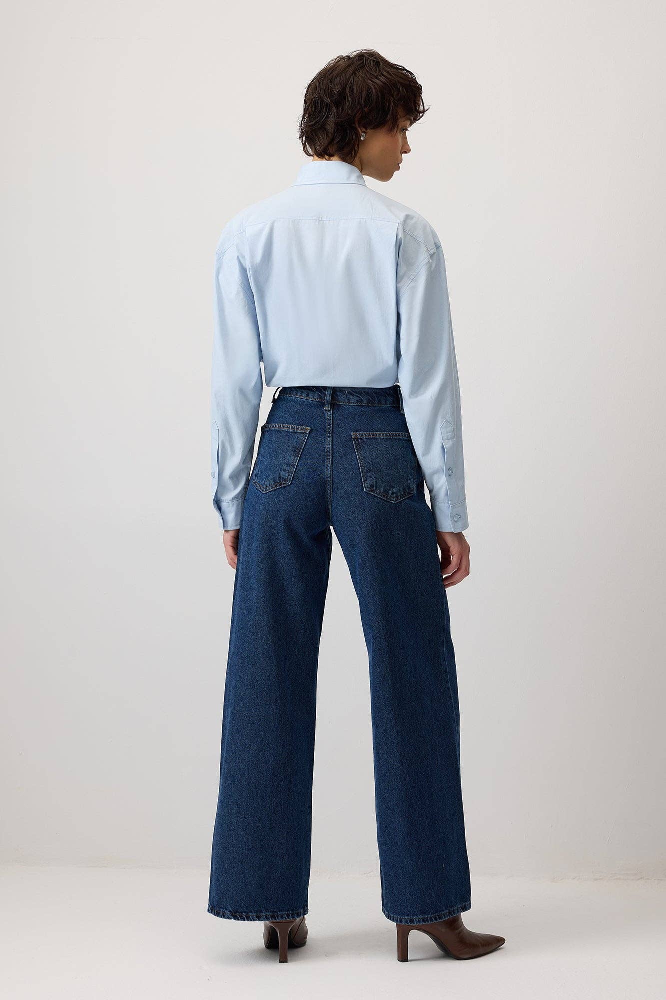 Jeans wide leg in denim
