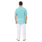 Camicia estiva uomo in cotone turchese a manica corta