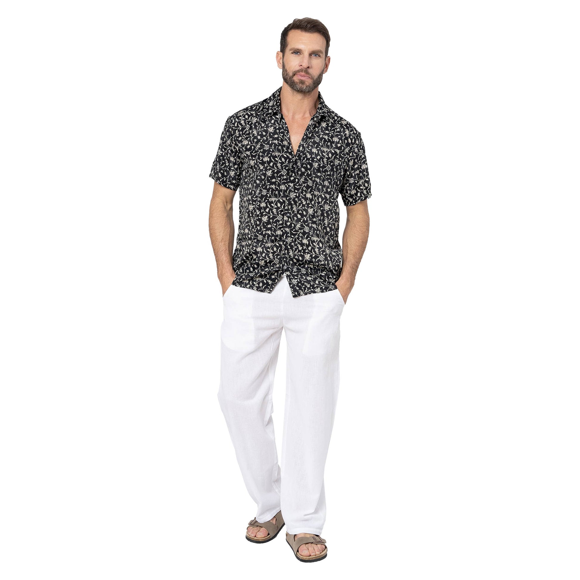 Camicia estiva boho a maniche corte