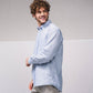 Camicia a righe azzurra