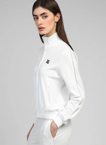Giacca bianca Halkor con zip e collo alto