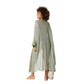 Kimono estivo boho in cotone verde a maniche lunghe