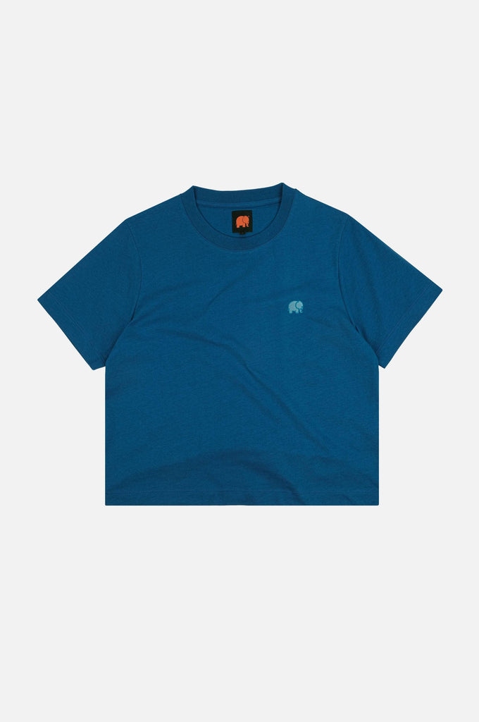 T-shirt essenziale donna in cotone biologico blu classico