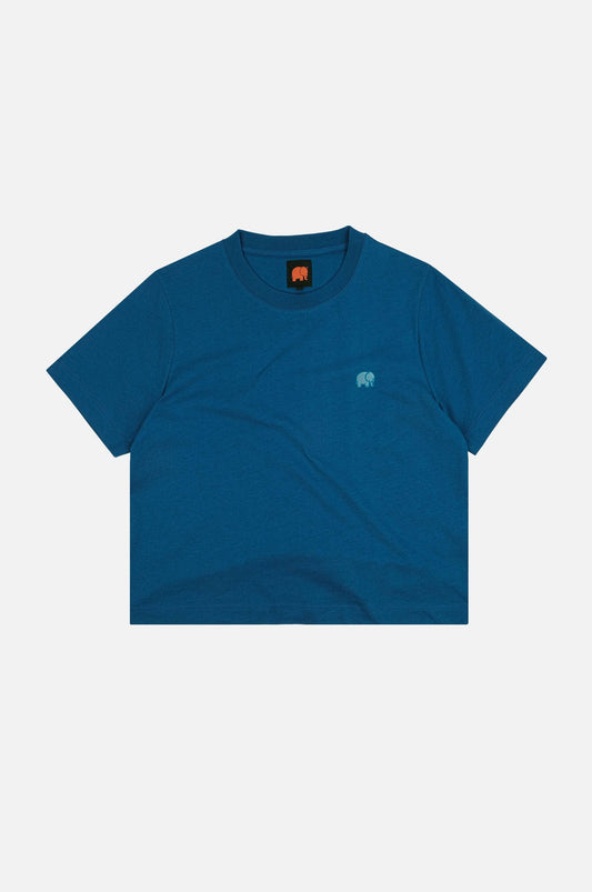 T-shirt essenziale donna in cotone biologico blu classico