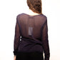 Maglione con scollo a V glitterato in maglia 3D