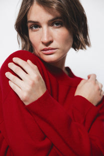 Maglione in maglia a girocollo a costine