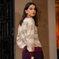 Maglia Siena a righe beige con dettagli bordeaux
