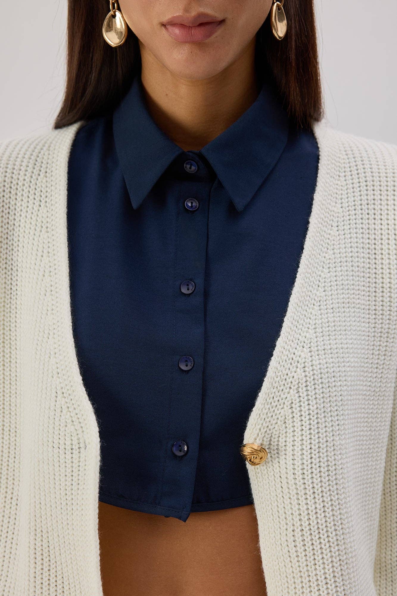 Sottoveste in popeline con colletto
