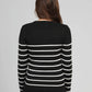 Maglione Leluxie nero a righe metallizzate