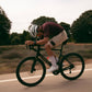 Culotte da ciclismo beige con bretelle