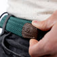 Cintura elastica intrecciata verde pino
